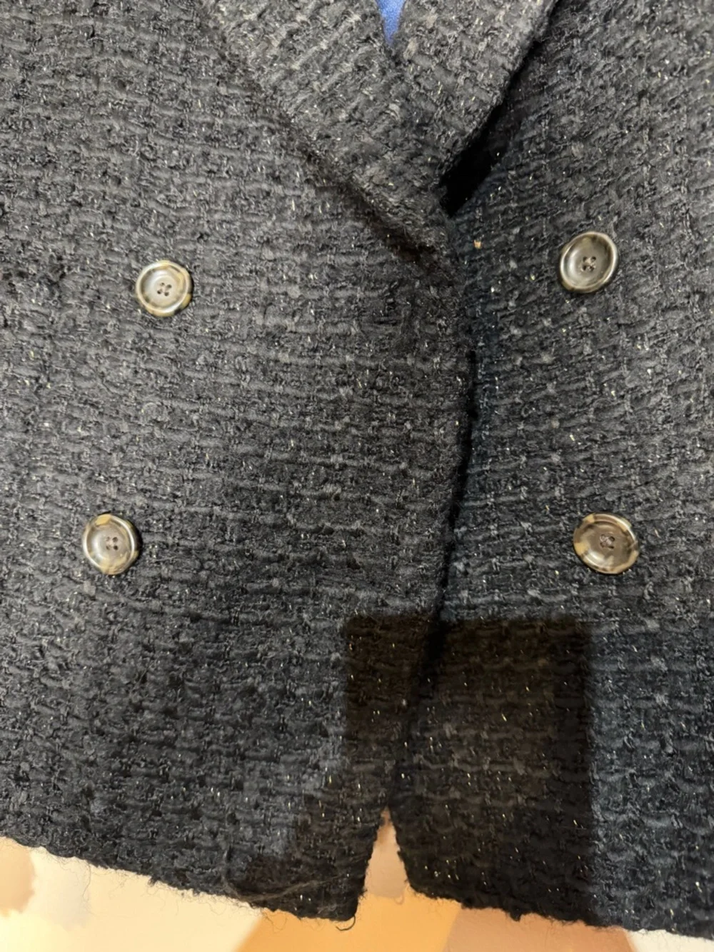 J. Crew Black Bouclé Double-Breasted Blazer - Picture 2 of 6